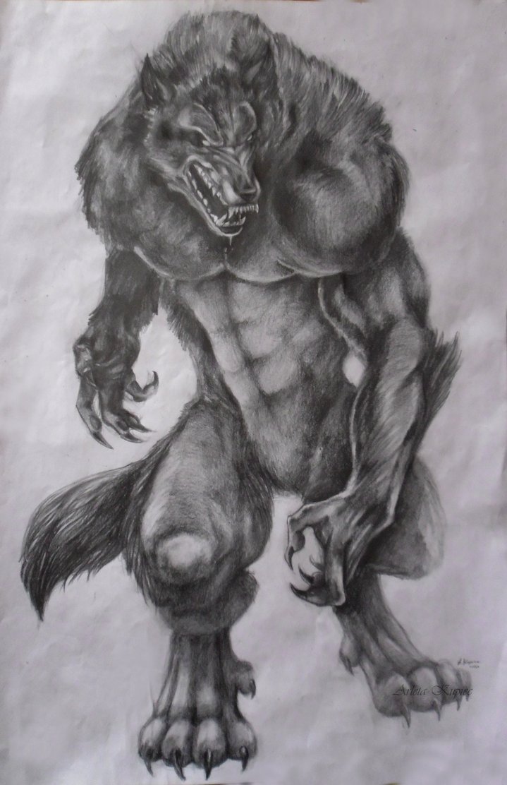 Vampire Werewolf Tattoo Design