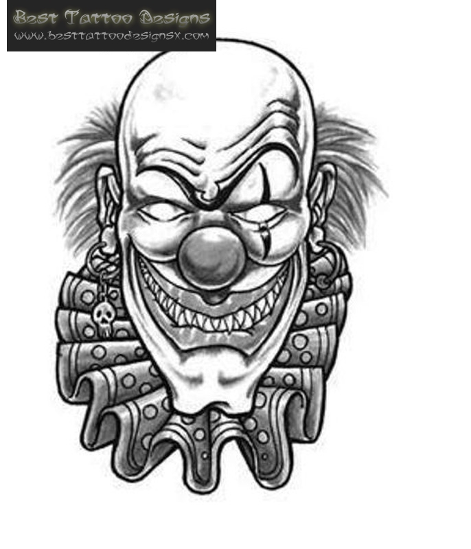 Wicked Joker Clown Tattoo Design