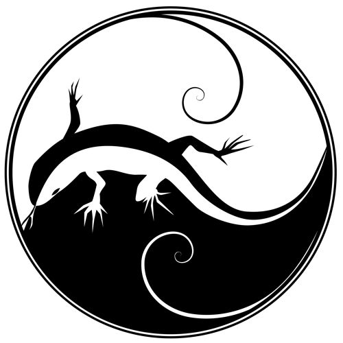 Yin Yang Lizard Tattoo Design