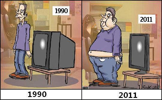 1990 And 2011 Funny Technology Picture
