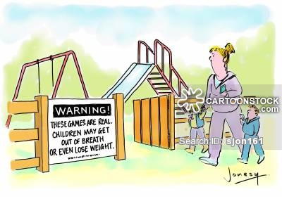 Active Lifestyles Cartoon Funny Warning Sign Board