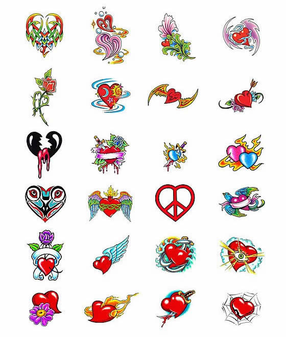 Amazing Colorful Heart Tattoo Styles