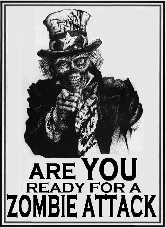 Are You Ready For Zombie Attack Funny Sign