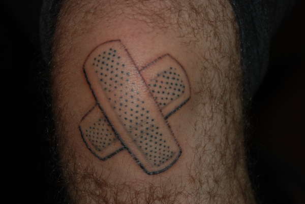 Bandage Tattoo For Knee