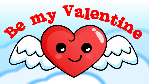 Be My Valentine Heart With Wings