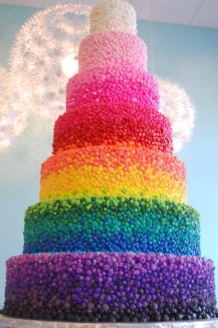 Big Rainbow Birthday Cake