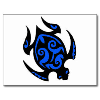 Black And Blue Turtle Tattoo Design