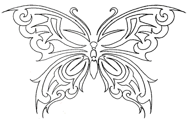 Black Butterfly Tattoo Stencil By DBear