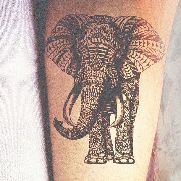 Black Elephant Tattoo Design