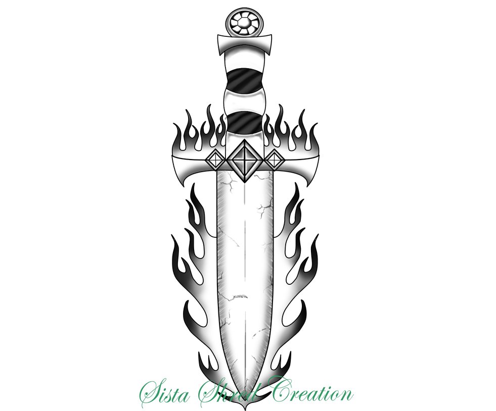 1. Dagger Tattoo with Flower Design Ideas - wide 6