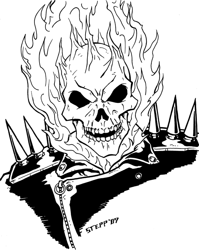 Black Ghost Rider Tattoo Design By Keron Grant