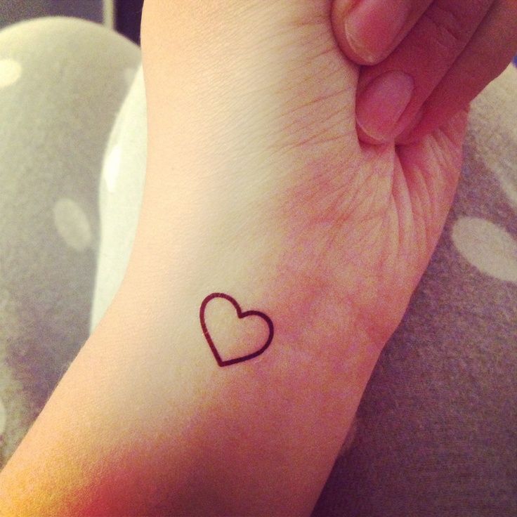 Black Tiny Heart Tattoo on Wrist