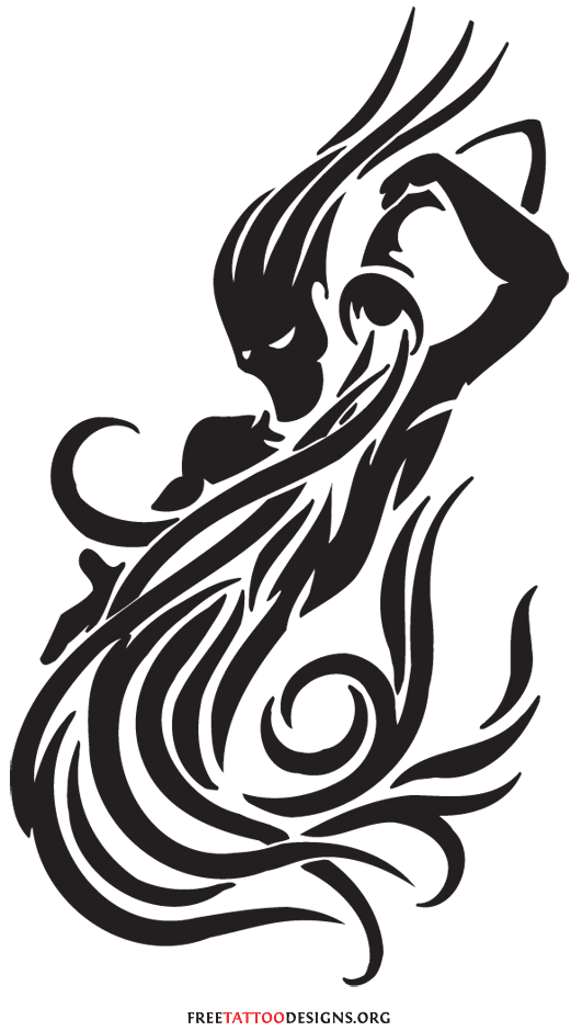 Black Tribal Aquarius Tattoo Design Idea