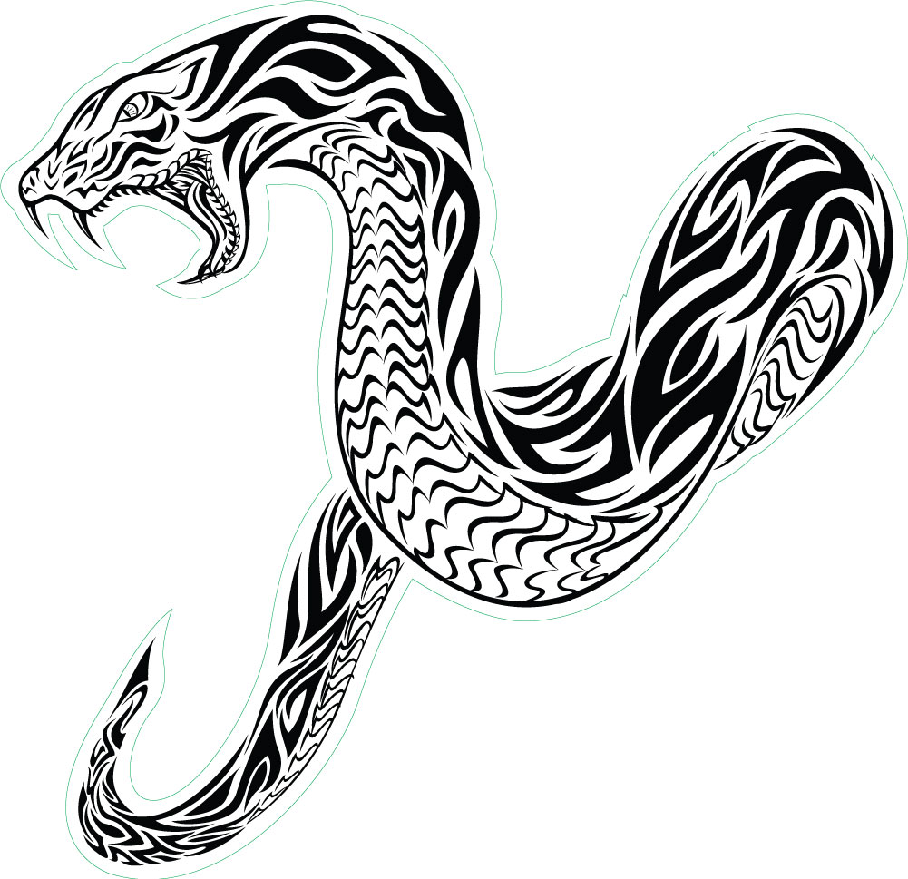 Black Tribal Snake Tattoo Stencil