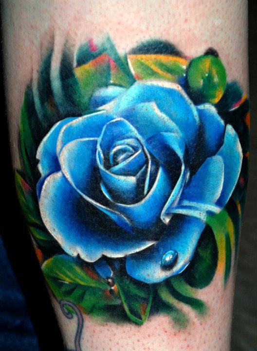 Blue Rose Tattoo By kyle Cotterman