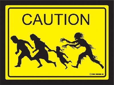 Caution Funny Zombie Sign Board