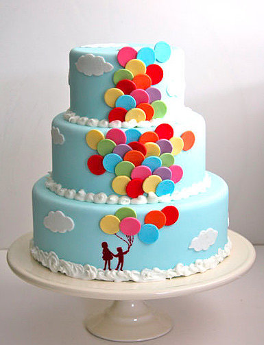 Colorful Balloons Birthday Cake Design