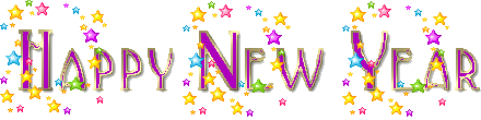 Colorful Stars Happy New Year Animated Banner Image