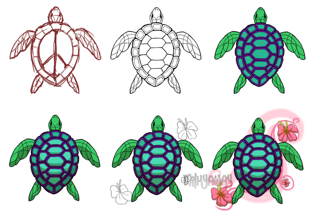 Colorful Turtle Tattoo Flash By Brianna Livesay