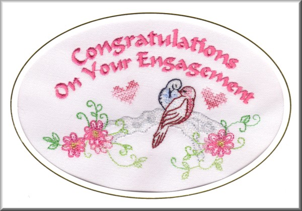 Congratulations On Your Engagement Bird Embroidery Design