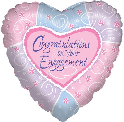 Congratulations On Your Engagement Heart Balloon Picture