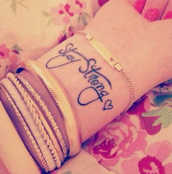 Demi Lovato's Stay Strong Tattoo on Girl's Wrist