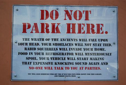 Do not Park Here Funny Sign Board