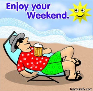 Enjoy Your Weekend Man Drinking Beer Animated Picture