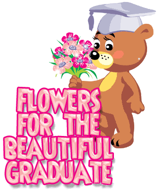 Flowers For The Beautiful Graduate Teddy Bear With Flowers Glitter