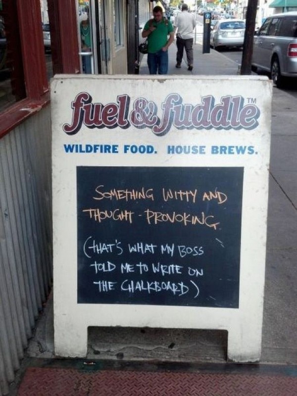 Fuel & Fuddle Wildfire Food House Brews Restaurant Funny Sign Board