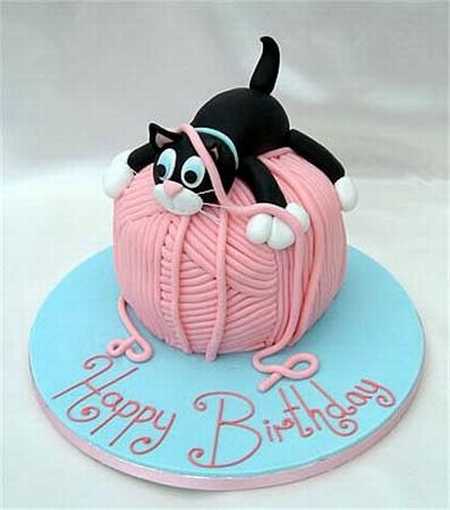 Funny Birthday Cat Cake