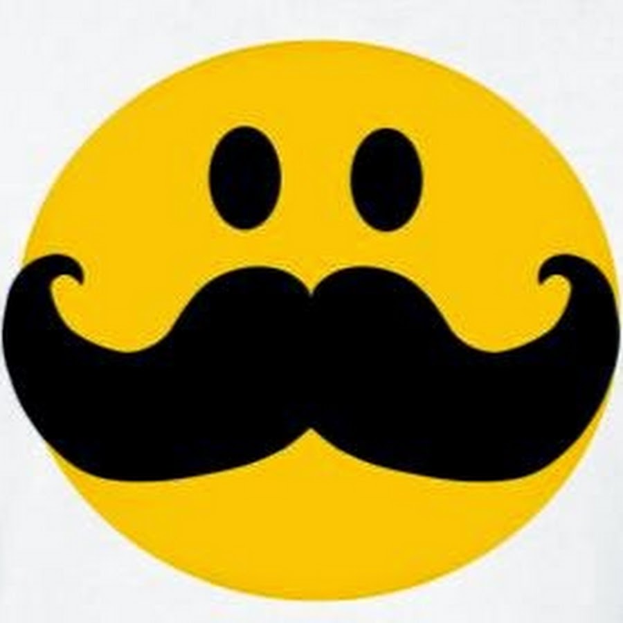 Funny Cartoon face With Long Mustache