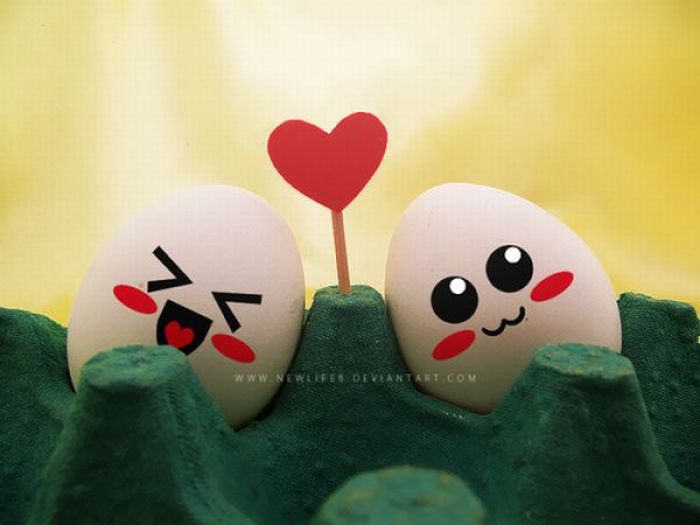 Funny Egg Couple Smile Face