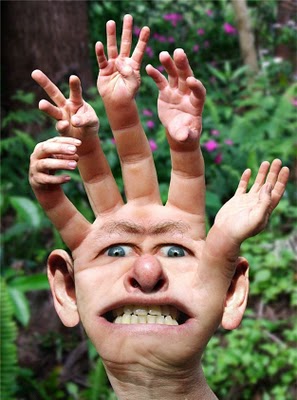 Funny Human Hand Graphic Face