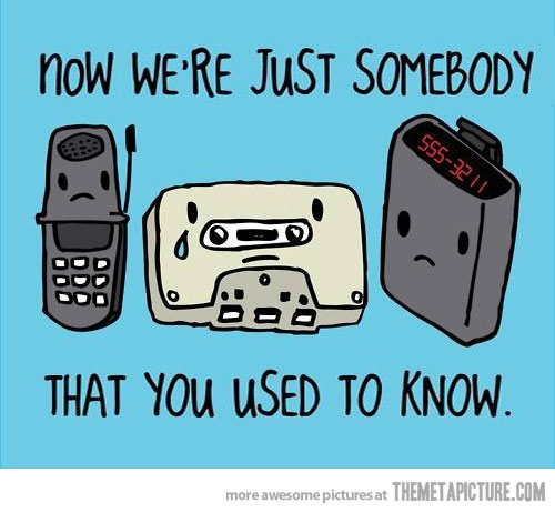 Funny Old Technology Sad Face Cartoon Picture