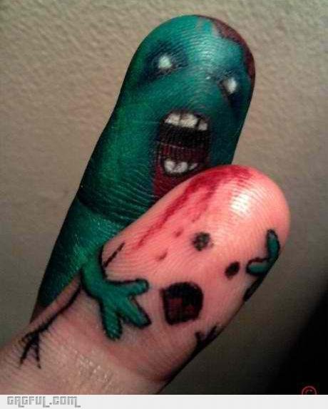 Funny Zombie Finger Art