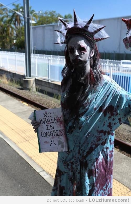 Funny Zombie Looking Like Statute Liberty