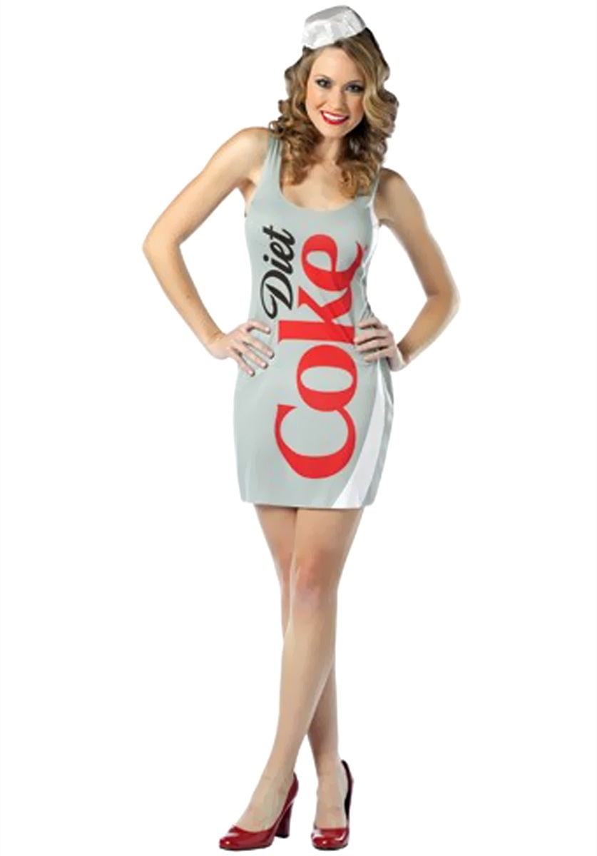 Girl In Funny Diet Cock Dress