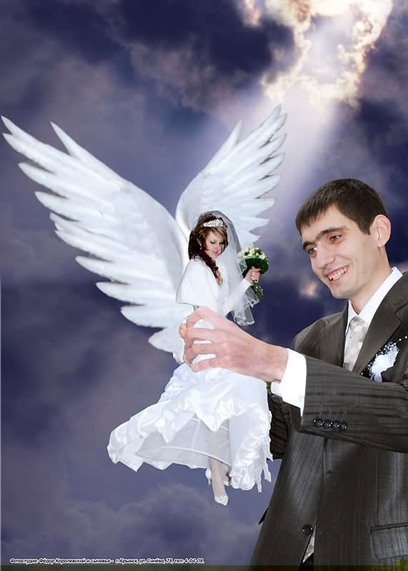 Groom Catch Bride Funny Photoshopped