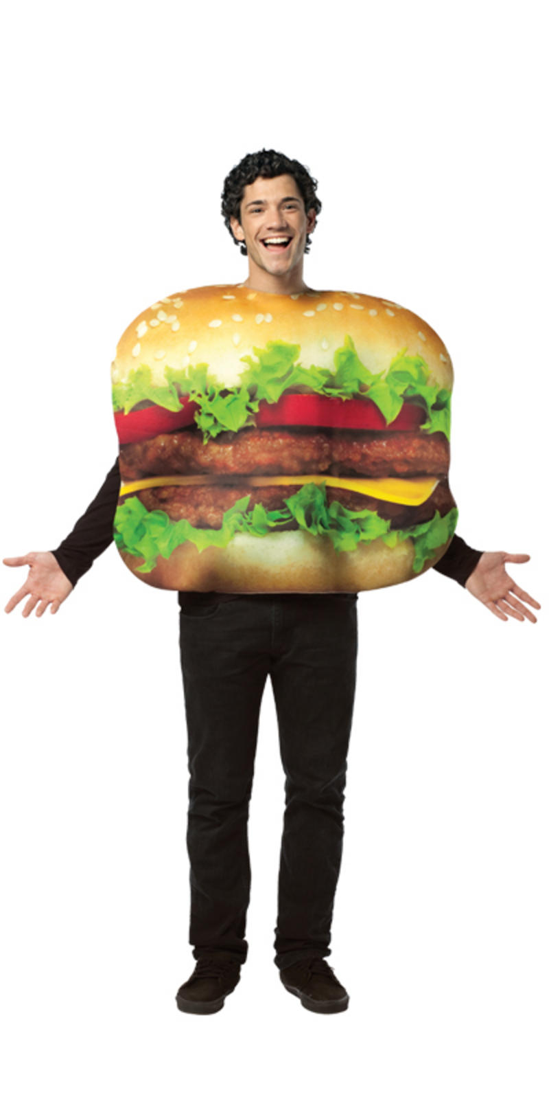 Guy In Funny Burger Costume Dress