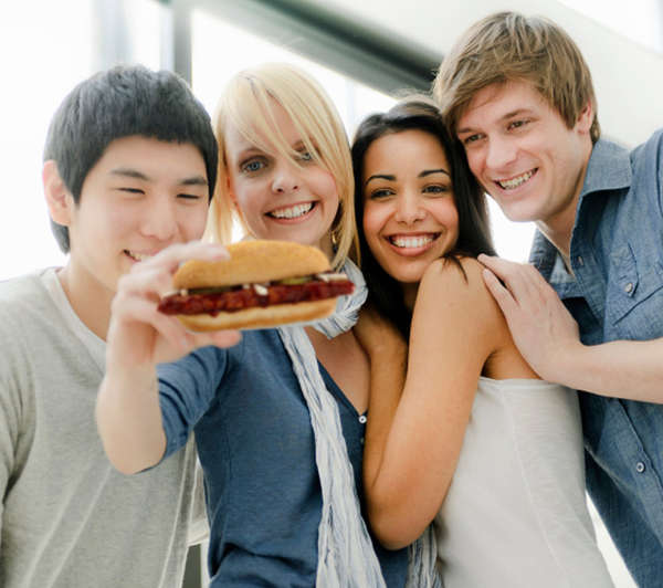 Guys Taking Selfie With Sandwich Funny Photoshopped