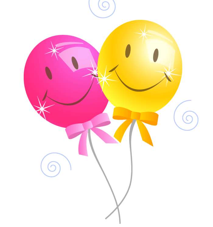 Happy Birthday Smiley Balloons Clipart