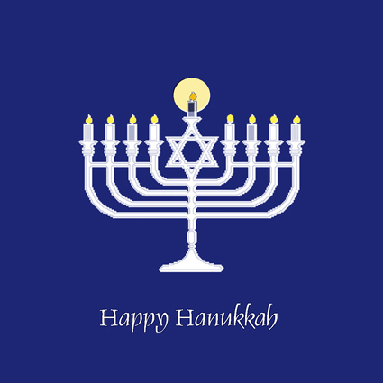 Happy Hanukkah Candle Stand Photo