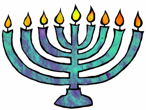 Happy Hanukkah Candles Stand Animated Clipart