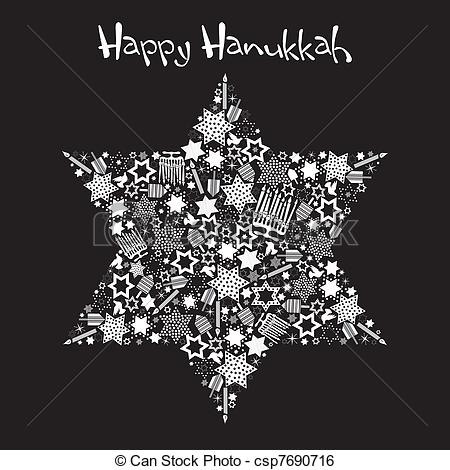 Happy Hanukkah Star Vector Clipart