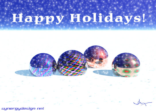 Happy Holidays Card Christmas Balls Picture