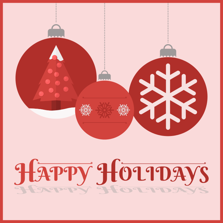 Happy Holidays Card Ornaments Design