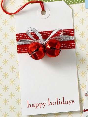 Happy Holidays Greeting Card With Ribbon Bow Knot