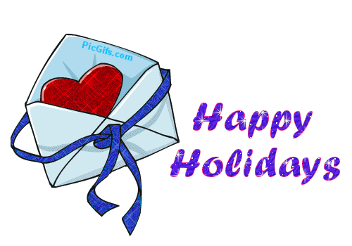 Happy Holidays Heart For You Glitter Animated Image