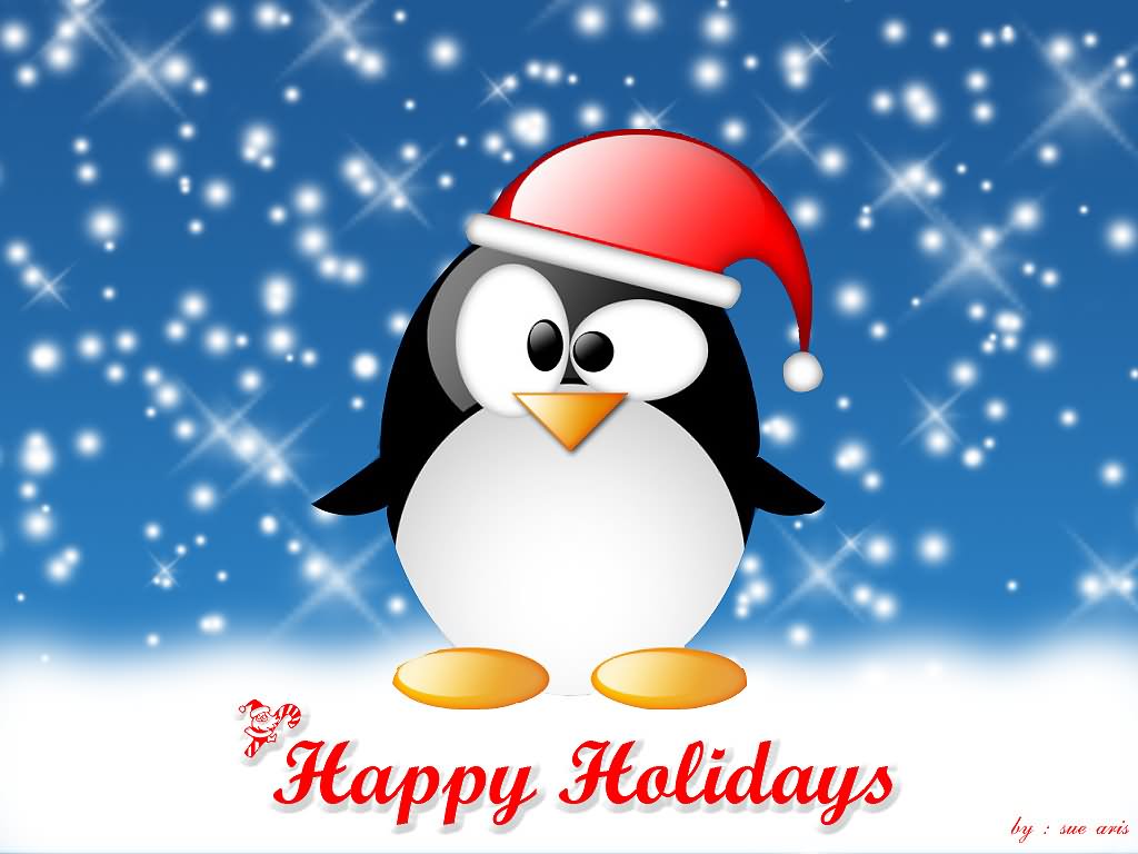 Happy Holidays Penguin Picture